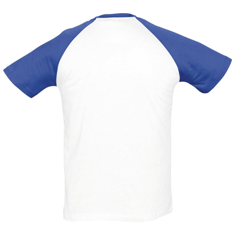 Футболка мужская двухцветная Funky 150, белая с ярко-синим, размер S