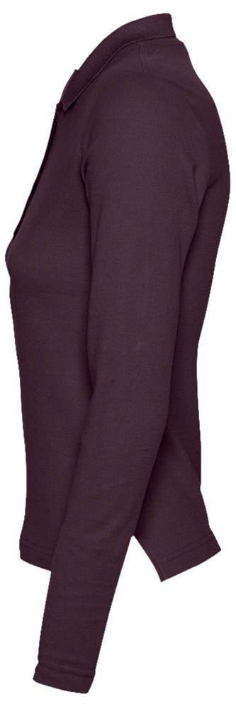 Рубашка поло женская с длинным рукавом Podium 210 бордовая, размер M