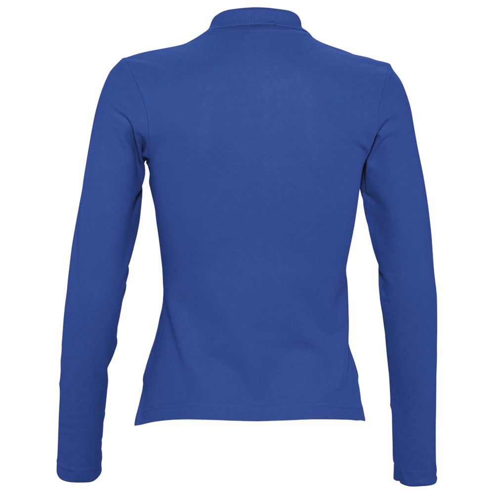 Рубашка поло женская с длинным рукавом Podium 210 ярко-синяя, размер L