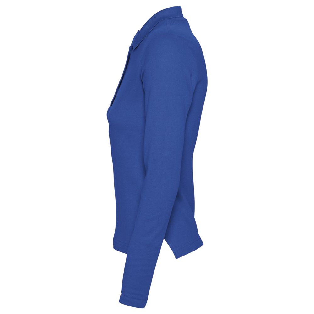 Рубашка поло женская с длинным рукавом Podium 210 ярко-синяя, размер L