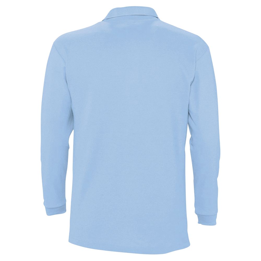 Рубашка поло мужская с длинным рукавом Winter II 210 голубая, размер L