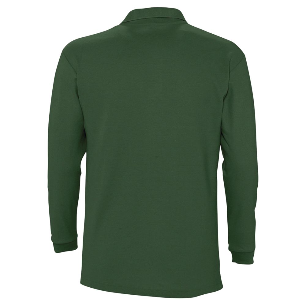 Рубашка поло мужская с длинным рукавом Winter II 210 темно-зеленая, размер L