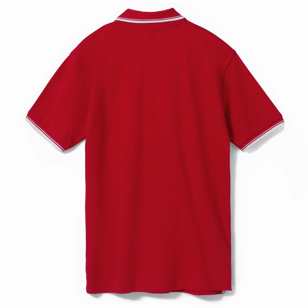 Рубашка поло мужская с контрастной отделкой Practice 270, красный/белый, размер M