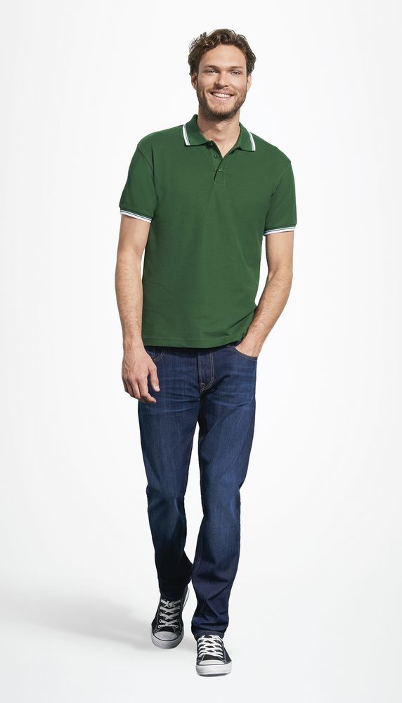 Рубашка поло мужская с контрастной отделкой Practice 270, голубой/белый, размер XXL