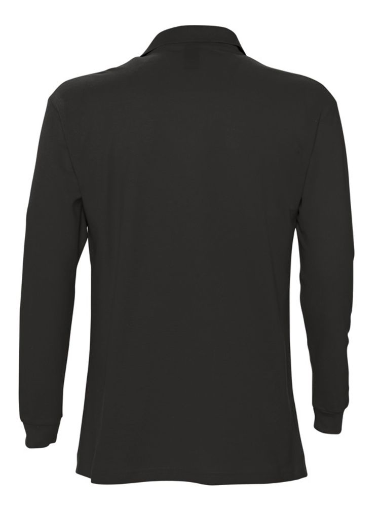 Рубашка поло мужская с длинным рукавом Star 170, черная, размер M