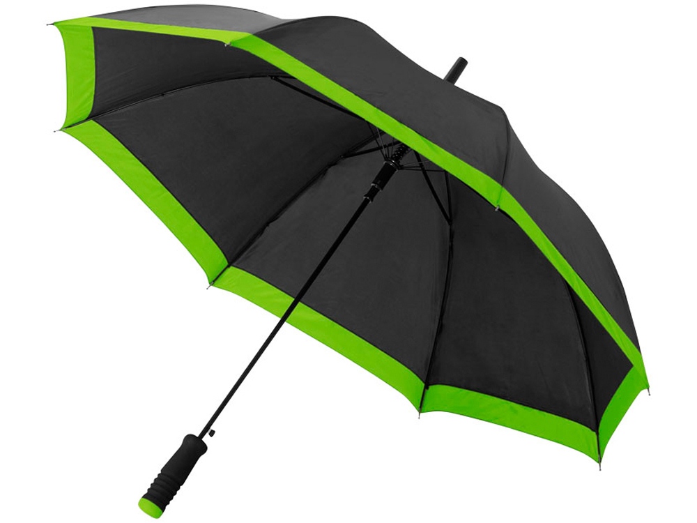 Зонт-трость Kris 23 полуавтомат, черный/лайм