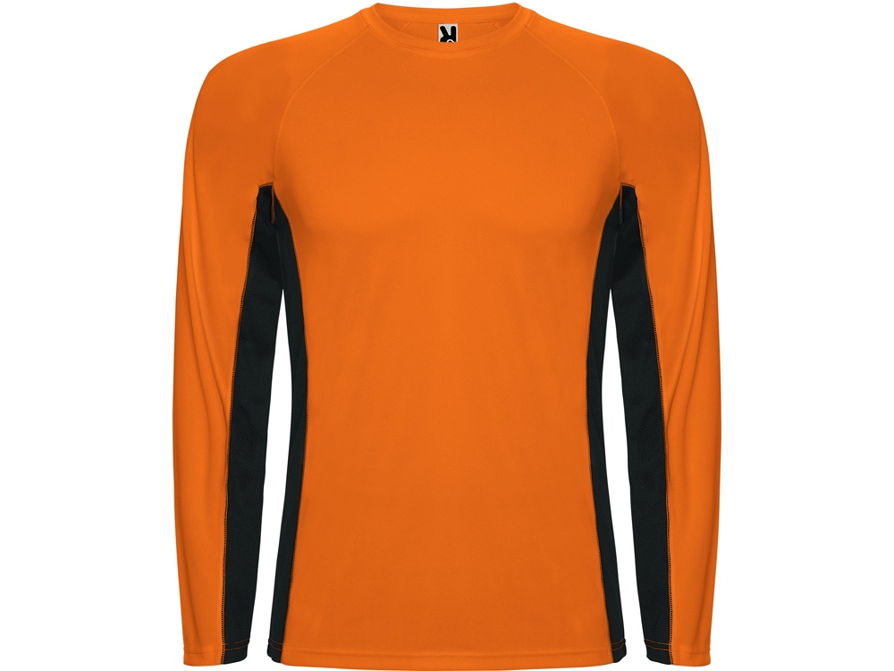 Футболка Shanghai  мужская с длинным рукавом, неоновый оранжевый/черный