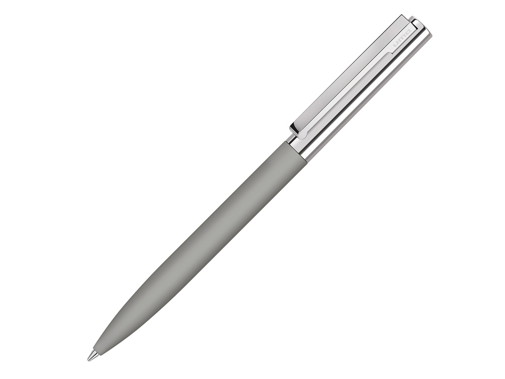Ручка металлическая шариковая Bright GUM soft-touch с зеркальной гравировкой, серый