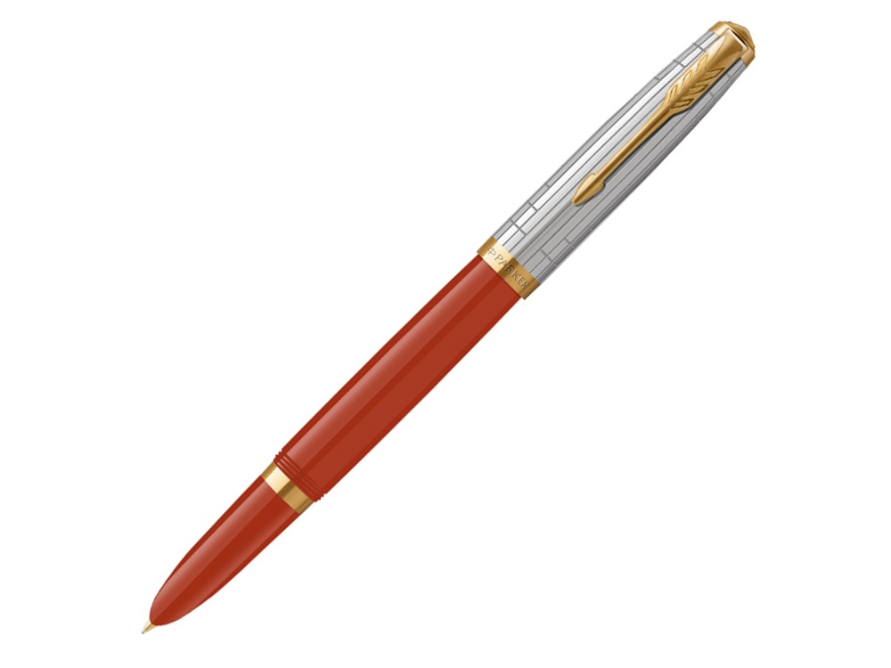 Перьевая ручка Parker 51 Premium Red GT, перо:M чернила:Black, Blue, в подарочной упаковке.