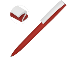 Ручка пластиковая soft-touch шариковая Zorro, красный/белый
