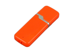 Флешка промо прямоугольной формы c оригинальным колпачком, 16 Гб, оранжевый