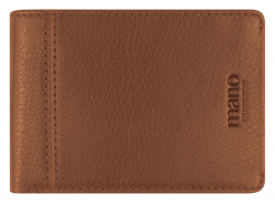 Бумажник Mano Don Montez, натуральная кожа в коньячном цвете, 12,8 х 9 см