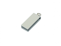 Флешка с мини чипом, минимальный размер, цветной  корпус, 16 Гб, серебристый