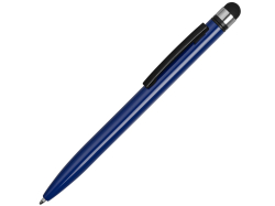 Ручка-стилус металлическая шариковая Poke, синий/черный