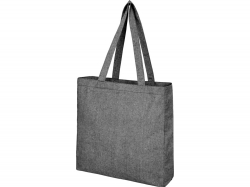 Эко-сумка Pheebs с клинчиком, изготовленая из переработанного хлопка, плотность 210 г/м2, heather black