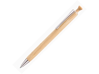 Ручка шариковая деревянная FOREST, черный, 1 мм, светло-коричневый