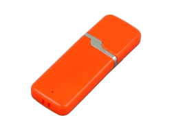 Флешка промо прямоугольной формы c оригинальным колпачком, 64 Гб, оранжевый
