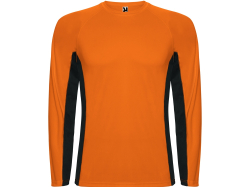 Футболка Shanghai  мужская с длинным рукавом, неоновый оранжевый/черный