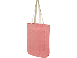 Эко-сумка Pheebs объемом 9 л из переработанного хлопка плотностью 150 г/м² с передним карманом, красный яркий