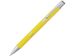 Ручка металлическая шариковая Legend Gum софт-тач, желтый