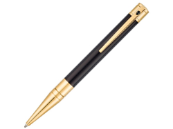 Ручка INITIAL (шариковая), отделка: позолота, черный современный лак, на клипе капля черн. цвета