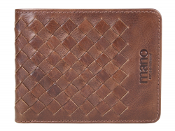 Бумажник Mano Don Luca, натуральная кожа в коньячном цвете, 11 х 8,5 см