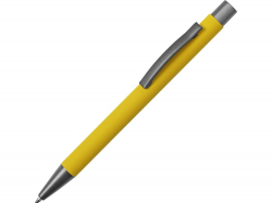 Ручка металлическая soft touch шариковая Tender, желтый/серый