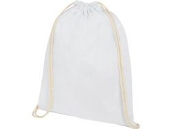 Рюкзак со шнурком Oregon хлопка плотностью 140 г/м², белый