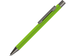 Ручка шариковая UMA STRAIGHT GUM soft-touch, с зеркальной гравировкой, зеленое яблоко