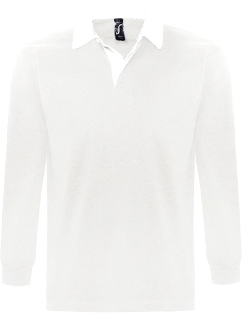 Рубашка поло мужская с длинным рукавом Pack 280 белая, размер L