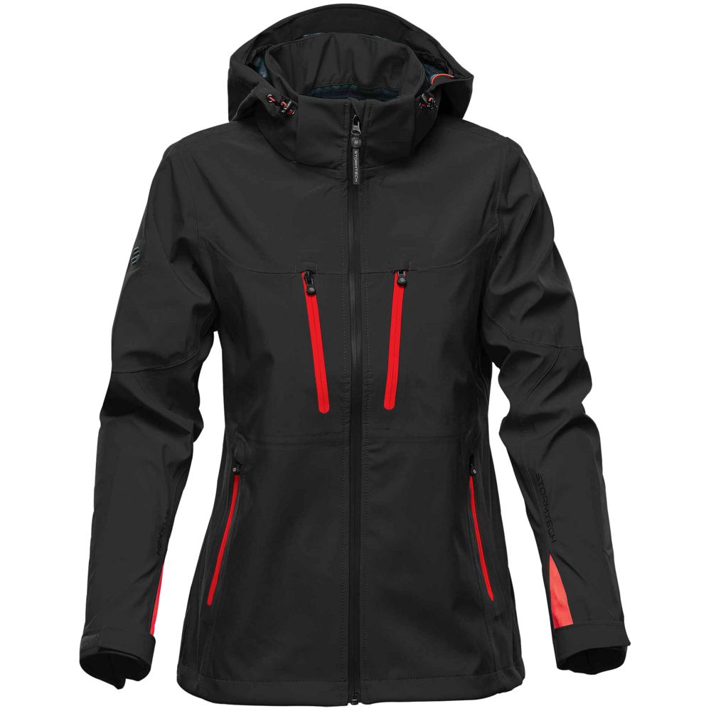 Куртка софтшелл женская Patrol черная с красным, размер XS