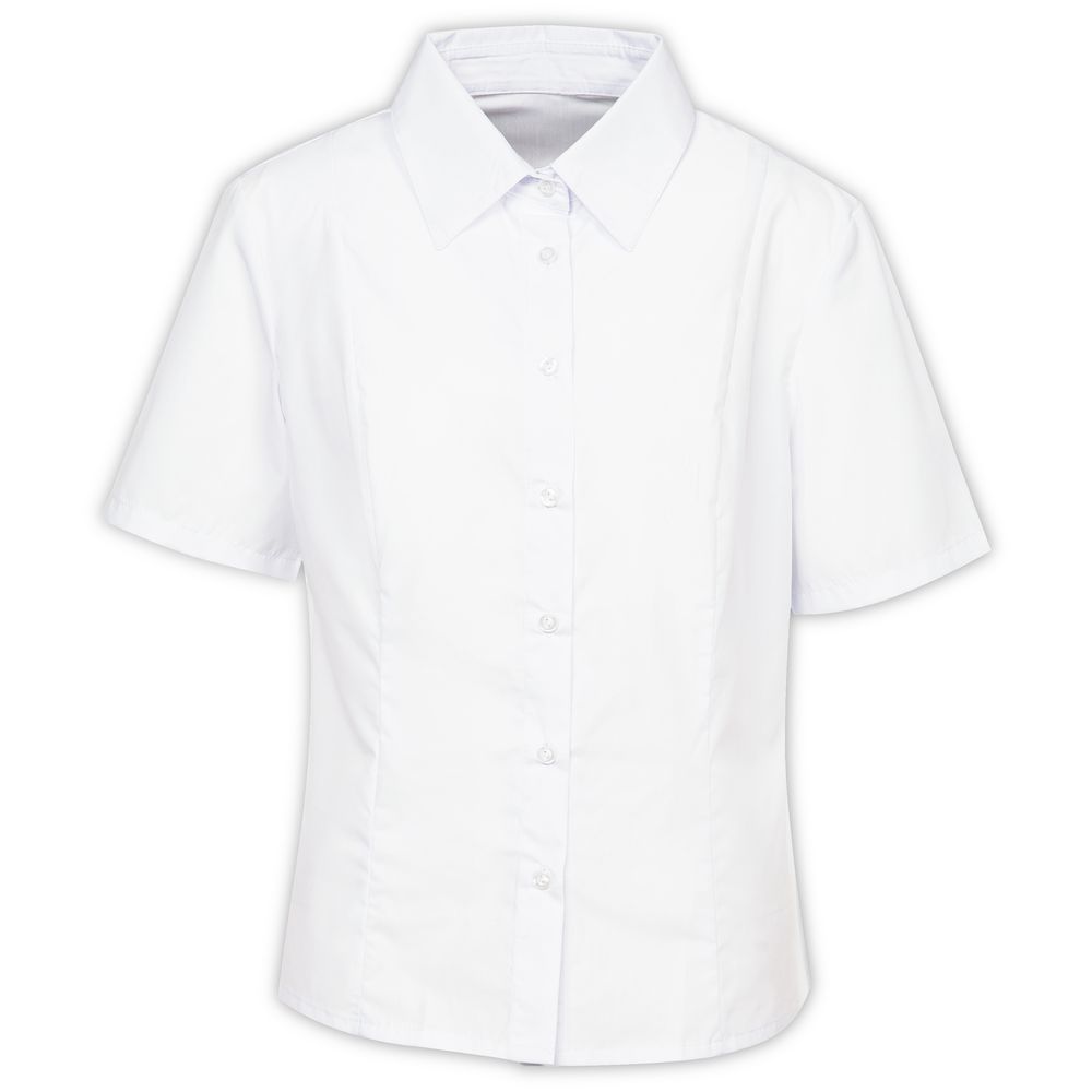 Рубашка женская с коротким рукавом Collar, белая, размер 44; 170-176