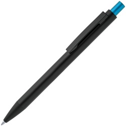 Ручка шариковая Chromatic, черная с голубым