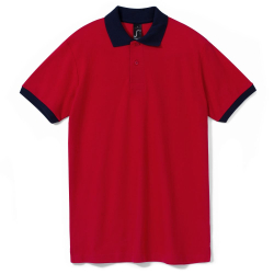 Рубашка поло Prince 190, красная с темно-синим, размер XL
