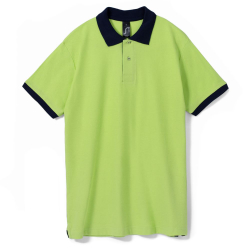Рубашка поло Prince 190 зеленое яблоко с темно-синим, размер XXL