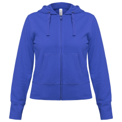 Толстовка женская Hooded Full Zip ярко-синяя, размер XL