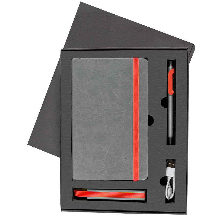 Набор FANCY:Универсальный аккумулятор(2200мАh), блокнот и ручка в подарочной коробке,красны, шт
