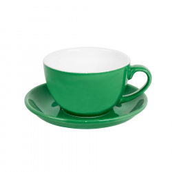 Чайная/кофейная пара CAPPUCCINO, зеленый, 260 мл, фарфор