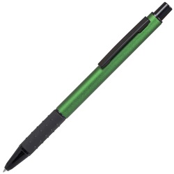 CACTUS, ручка шариковая, зеленый/черный, алюминий, прорезиненный грип