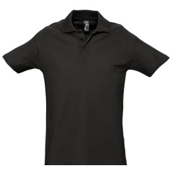 Рубашка поло мужская SPRING II,черный,M,100% хлопок, 210/м2