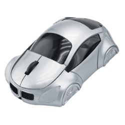 Мышь компьютерная оптическая "Автомобиль"; серебристый; 10,4х6,4х3,7см; пластик; тампопечать