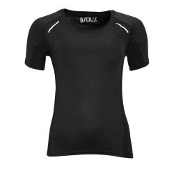 Футболка для бега "Sydney women", черный_XL, 92% х/б, 8% эластан, 180 г/м2
