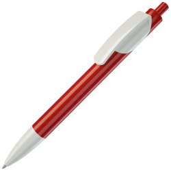 TRIS, ручка шариковая, красный корпус/белый, пластик