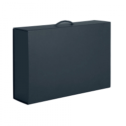 Коробка складная подарочная, 37x25x10cm, кашированный картон, черный