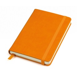 Бизнес-блокнот "Casual", 115 160 мм, оранжевый, твердая обложка, резинка 7 мм, блок-клетка
