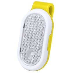 Светоотражатель с фонариком на клипсе HESPAR, желтый, пластик