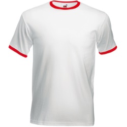 Футболка "Ringer T", белый с красным_M, 100% х/б, 160 г/м2