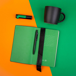 Набор подарочный BLACKEDITION: кружка, блокнот, ручка, аккумулятор, черный/зеленый