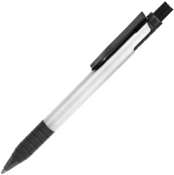TOWER, ручка шариковая с грипом, серый/черный, металл/прорезиненная поверхность