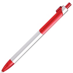 PIANO, ручка шариковая, серебристый/красный, металл/пластик